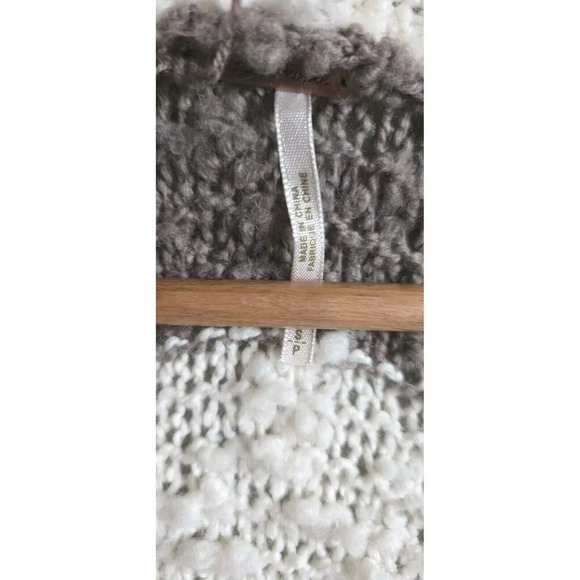 Free People Cardigan Womens S Cuddle Bear Brown Striped Boucle Wool Blend Pocket - Picture 2 of 9